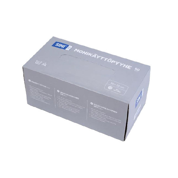 Sini Pro mikrokuituinen monikäyttöpyyhe 30 × 30 cm – 50 kpl, ain 0,40 € + alv / pyyhe.