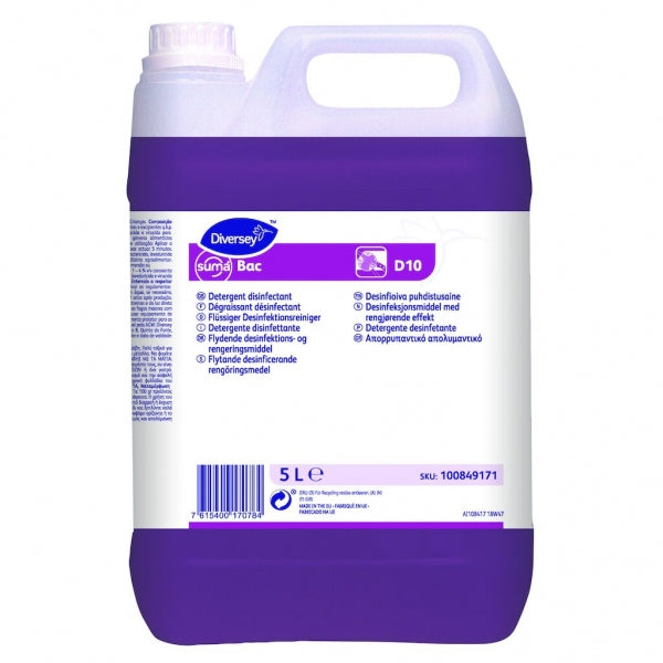 Diversey Suma Bac D10 desinfioiva puhdistusaine 5L 2kpl