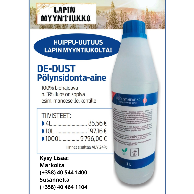 DE-DUST MEAF 030 pölynsidontaaine biohajoava 10 l käyttövalmis