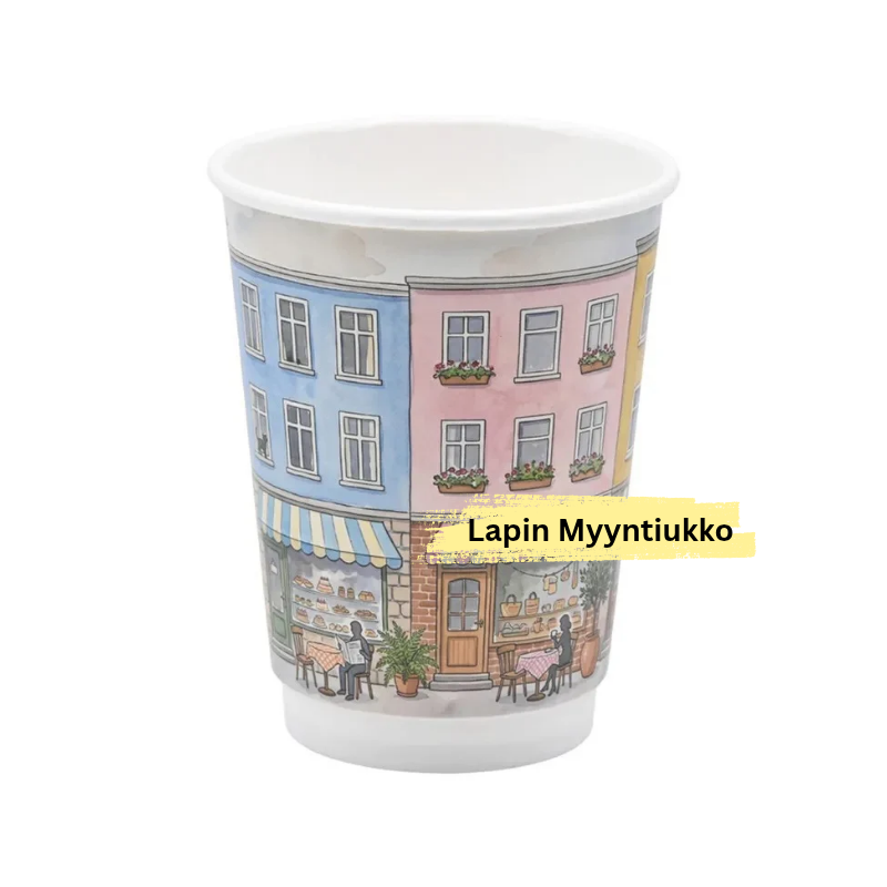 PAHVINEN KAHVIKUPPI, 350ML, HALKAISIJA 90MM, STREET CAFE, 500 KPL/ LAATIKKO.
