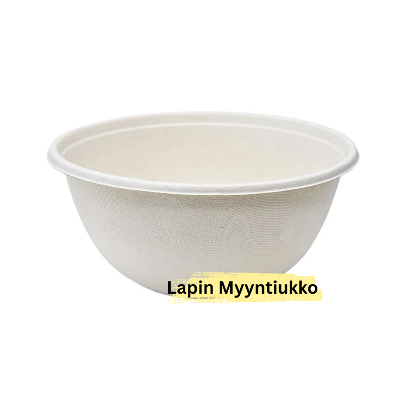 Biohajoava ja kompostoituva soppakulho sokeriruokokuidusta. Tilavuus 1000 ml, halkaisija 17 cm. Mikroaaltouuniin ja pakastimeen. 75 kpl/pkt.