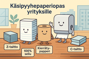 Käsipyyhepaperiopas yrityksille. Pyyhintä, joka maksaa itsensä takaisin