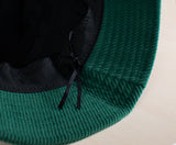 Corduroy bucket hat yrityksille, vakosamettinen ja brodeerattu
