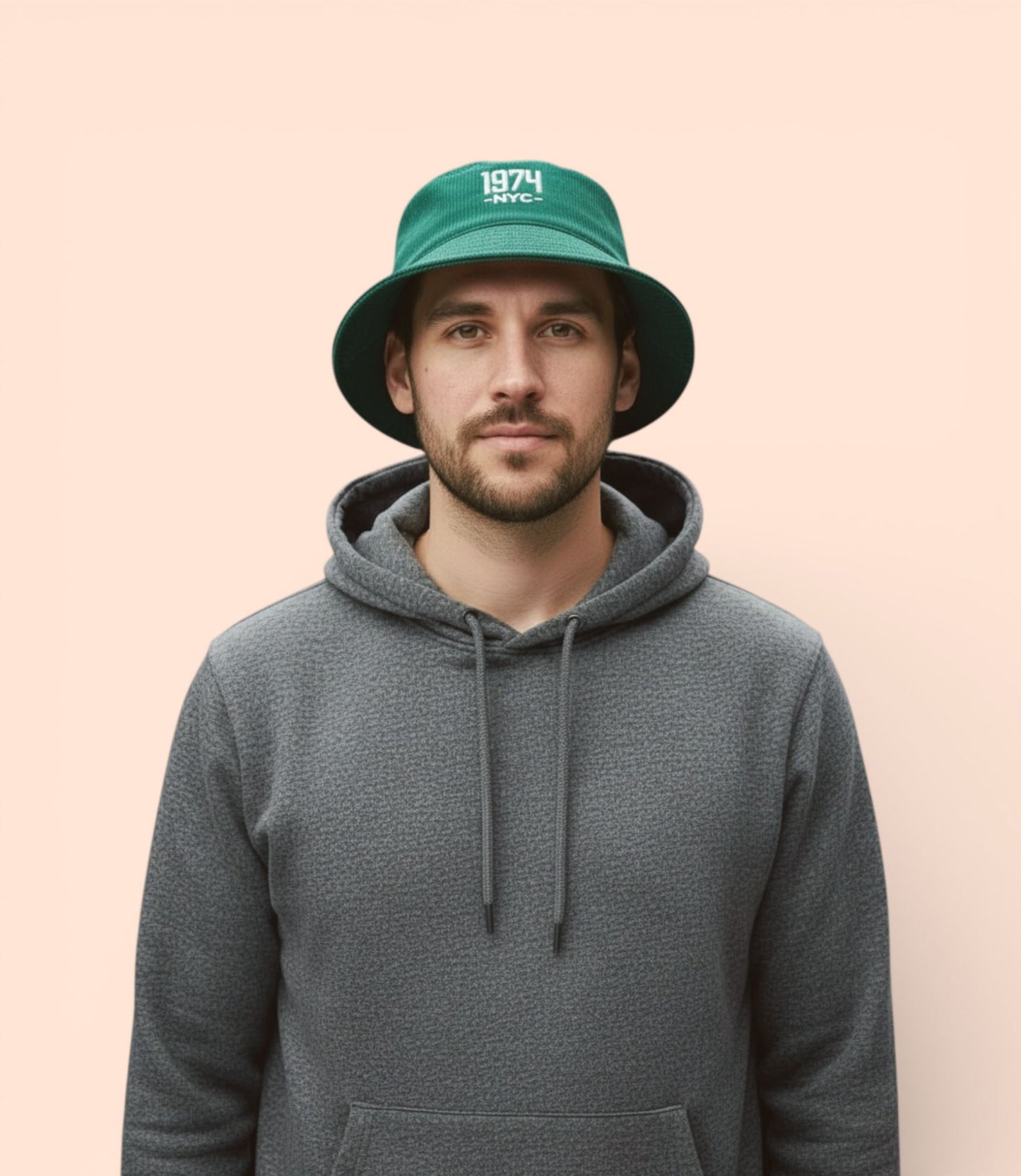 Corduroy bucket hat yrityksille, vakosamettinen ja brodeerattu