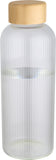 Mirage 650 ml:n yksiseinäinen borosilikaattilasipullo bambukannella, Läpinäkyvä. alk. 25kpl.