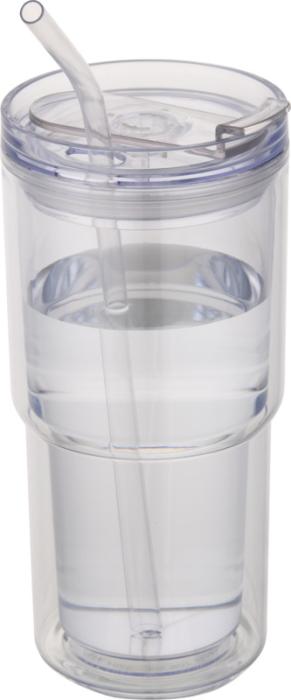 Archer 480 ml kaksiseinäinen Tritan-muki kannella ja pillillä. Alk. 10 kpl merkkauksella