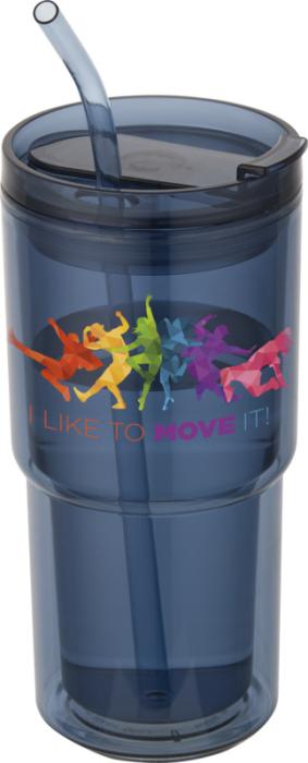Archer 480 ml kaksiseinäinen Tritan-muki kannella ja pillillä. Alk. 10 kpl merkkauksella