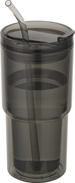 Archer 480 ml kaksiseinäinen Tritan-muki kannella ja pillillä. Alk. 10 kpl merkkauksella