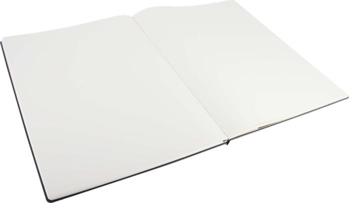 Moleskine A4 luonnoslehtiö tilauksesta. Esim. 25kpl. digit.painatuksella.