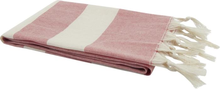 Ylellinen ja vastuullinen Anders hamam-pyyhe painatuksella. Eri värejä. Alk. 14€+alv./kpl. 10 setissä.