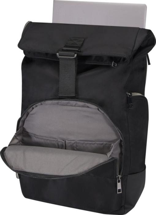 Rhine 15” GRS-kierrätetty rullattava reppu, 18 l - Musta. Esim. 10kpl. siirtokuvalla.