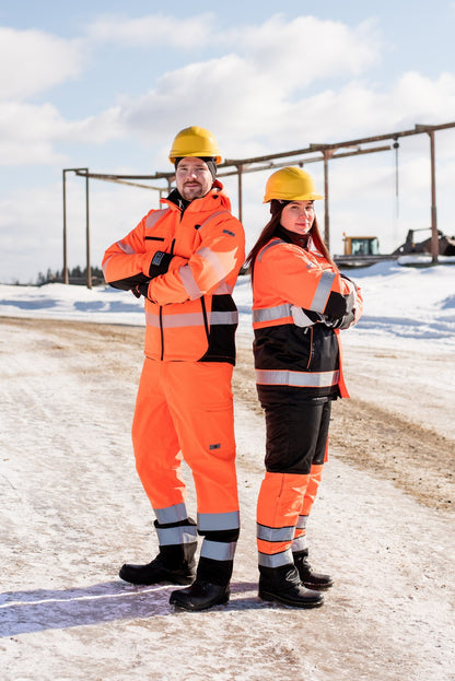 Priha Huomiovärinen talvitakki oranssi/musta EN 20471 Lk.2 - 4122