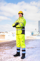 Priha Huomiovärinen vedenpitävä talvitakki kelta/musta EN 20471 Lk.2 - 4340