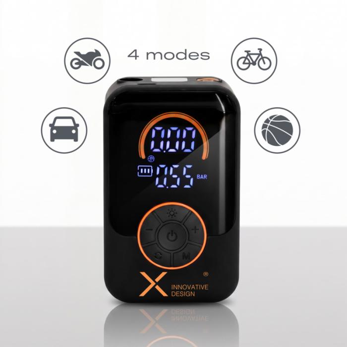 SCX.design T40 akkukompressori 3000 mAh | Kannettava rengaspumppu alk. 25 kpl.