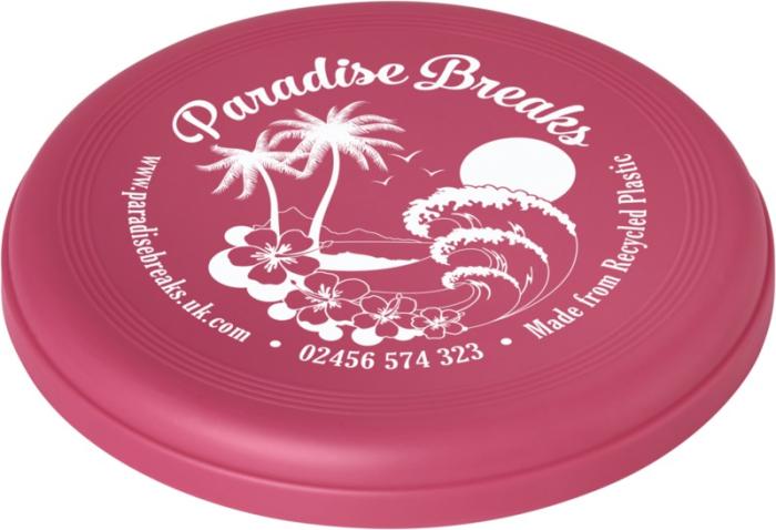 Crest, kierrätetty frisbee. Esim. 250kpl. 1-väripainatuksella.