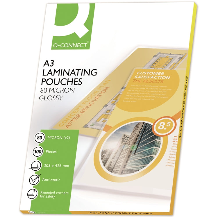 Laminointitasku Q-CONNECT A3 80 mic /25kpl/100 kpl.