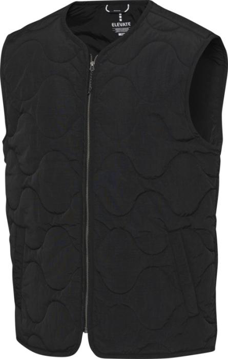 Elevate Quartz GRS-kierrätetty tikattu liivi, unisex - Musta esim. 5kpl. brodeerauksella