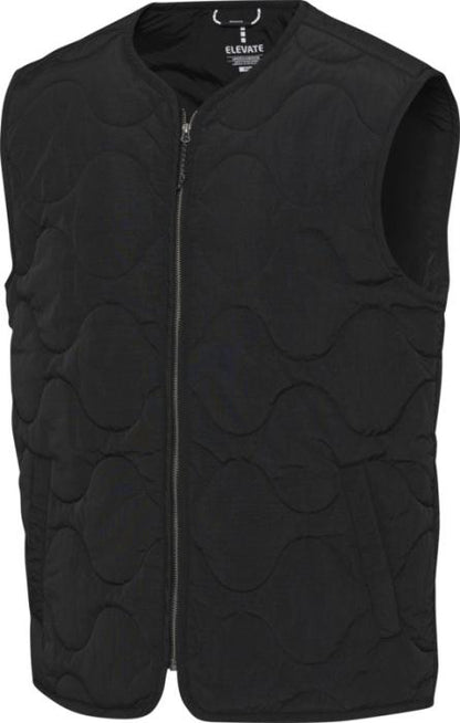 Elevate Quartz GRS-kierrätetty tikattu liivi, unisex - Musta esim. 5kpl. brodeerauksella