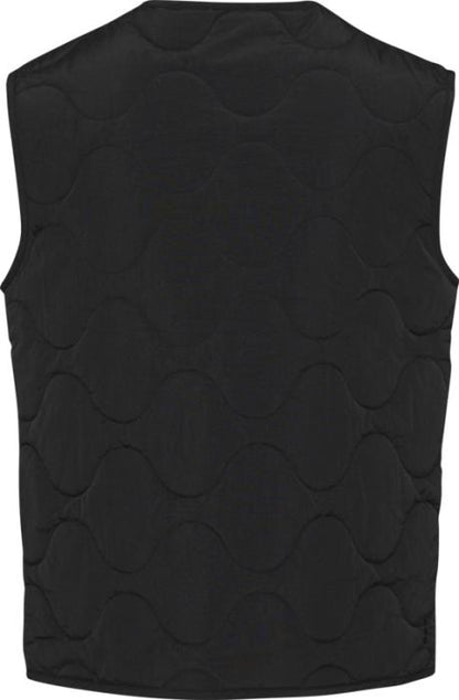 Elevate Quartz GRS-kierrätetty tikattu liivi, unisex - Musta esim. 5kpl. brodeerauksella