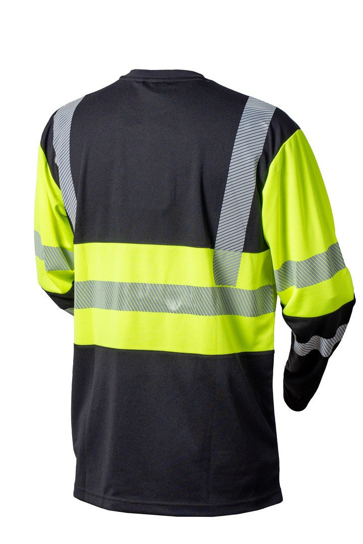 Priha 4382 Hi-Vis pitkähihainen huomiopaita, keltainen/musta, EN ISO 20471 luokka 1