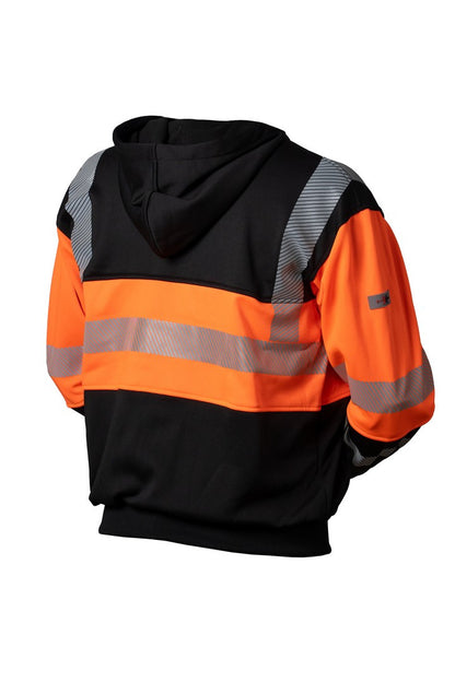 Priha huomiovärinen college-hupparitakki 4386, oranssi/musta | EN ISO 20471 luokka 1