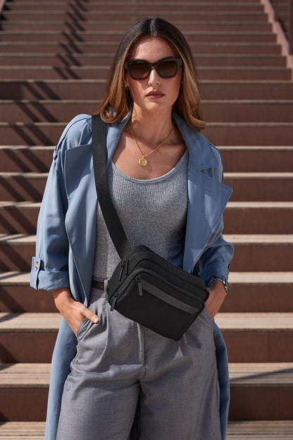 Quadra AIRSIDE Crossbody Bag – Unisex . Musta ja Valkoinen
