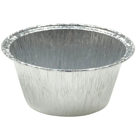Pyöreä alumiinivuoka 135 ml leivontaan, take away -annoksiin ja pakastukseen. Mikroon, uuniin +300 °C asti. 100 kpl pakkaus.