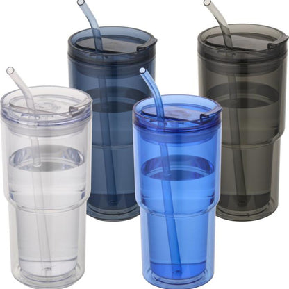Archer 480 ml kaksiseinäinen Tritan-muki kääntyvällä kannella ja pillillä. Tyylikäs ja käytännöllinen juomamuki työpaikalle, tapahtumiin ja lahjaksi.