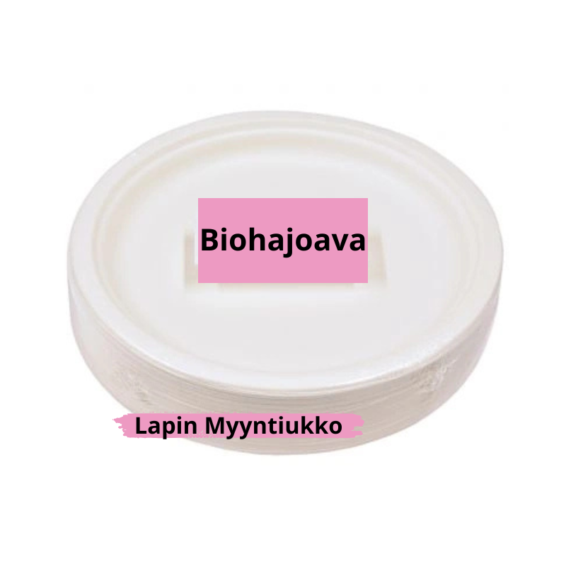 26cm lautasia pinossa paketissaan.