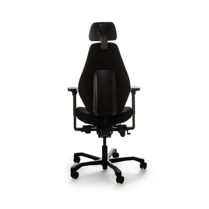 Josefin ergonominen työtuoli, musta kangasverhoilu