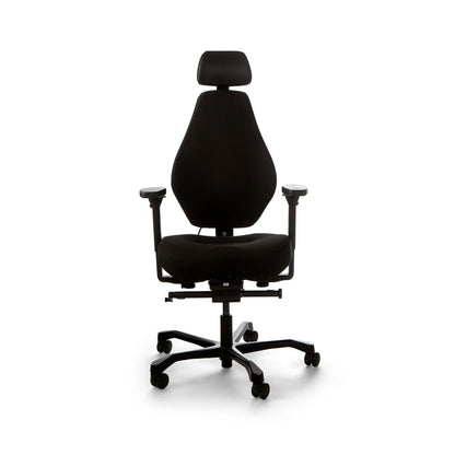 Josefin ergonominen työtuoli, musta kangasverhoilu