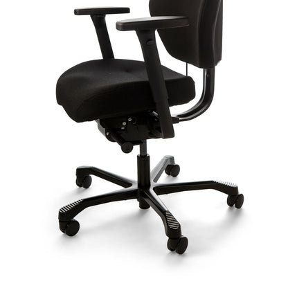 Josefin ergonominen työtuoli, musta kangasverhoilu