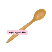 puunvärinen lusikka ylhäältäpäin kuvattuna.