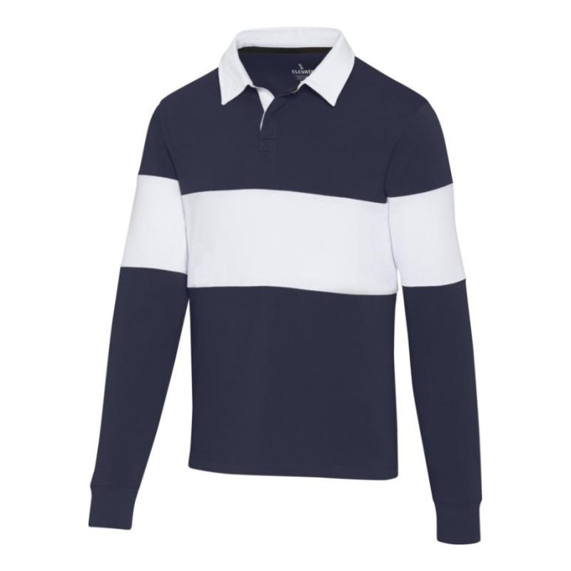 Elevate Clyde GOTS orgaaninen rugby-poolopaita painatuksella, unisex, raidallinen, (alk. 32€/kpl.)