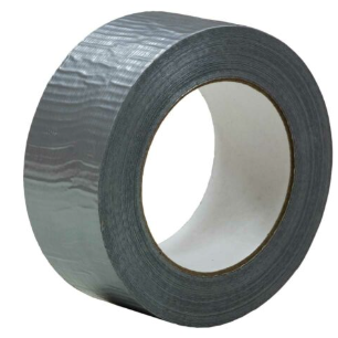 Ilmastointiteippi, harmaa, 50mm x 50m, 140my valkoisella taustalla.