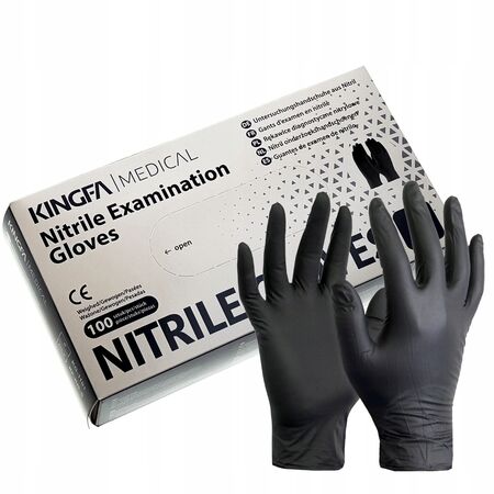 Musta nitriilihanska Kingfa 1000 kpl allergiavapaa hanska.