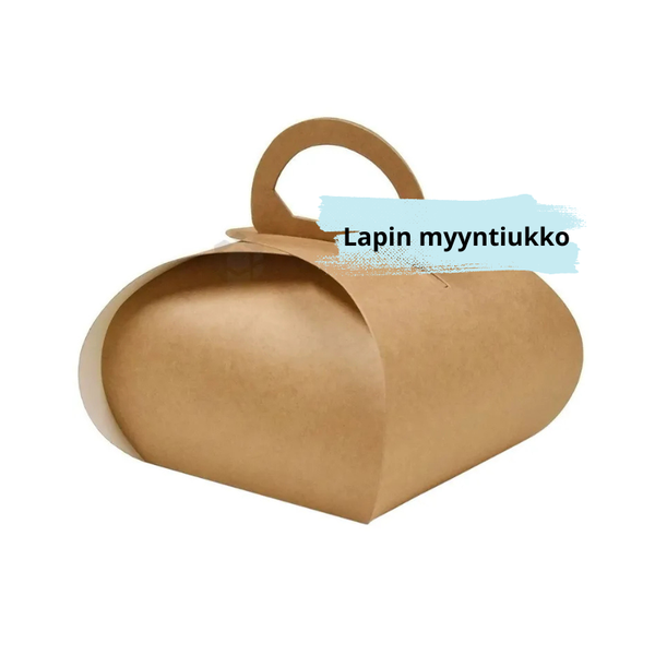 Kakkurasia kahvalla 19x19x13cm | Elintarvikekelpoinen | 25 kpl valkoisella taustalla.