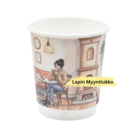 PAHVINEN KAHVIKUPPI, 250ML, HALKAISIJA 80MM, COZY TIME, 500 KPL LAATIKOSSA
