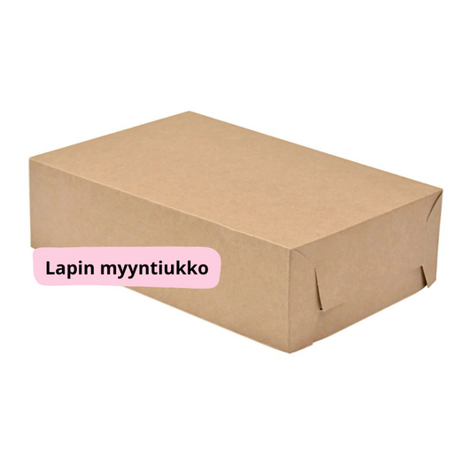 Kartonkinen leivosrasia 25 x 14,5 + 6 cm 200kpl.