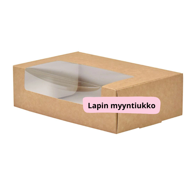 Kartonkipohjainen kakkurasia, 19 x 12 x 6 cm 25kpl.