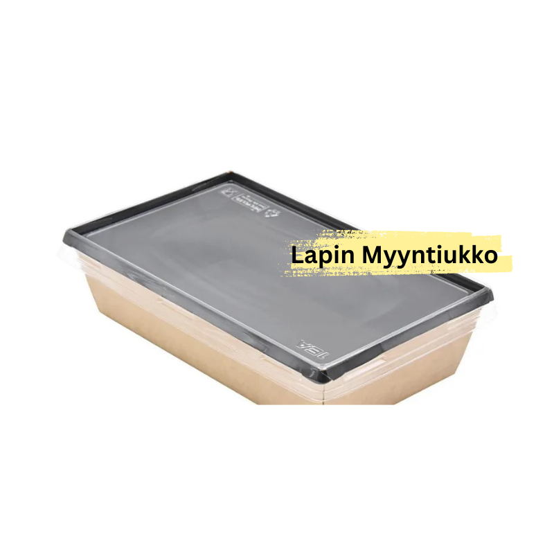 Läpinäkyvä kansi kartonkiselle salaattilaatikolle 800 ml, 50 kpl