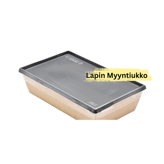 Läpinäkyvä kansi kartonkiselle salaattilaatikolle 800 ml, 50 kpl