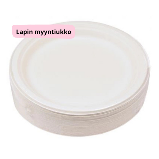 Lautanen, 100 % biohajoava / kompostoituva, halkaisija 23 cm