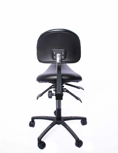 Lenni satulatuoli selkätuella, keinonahkainen ergonominen työtuoli