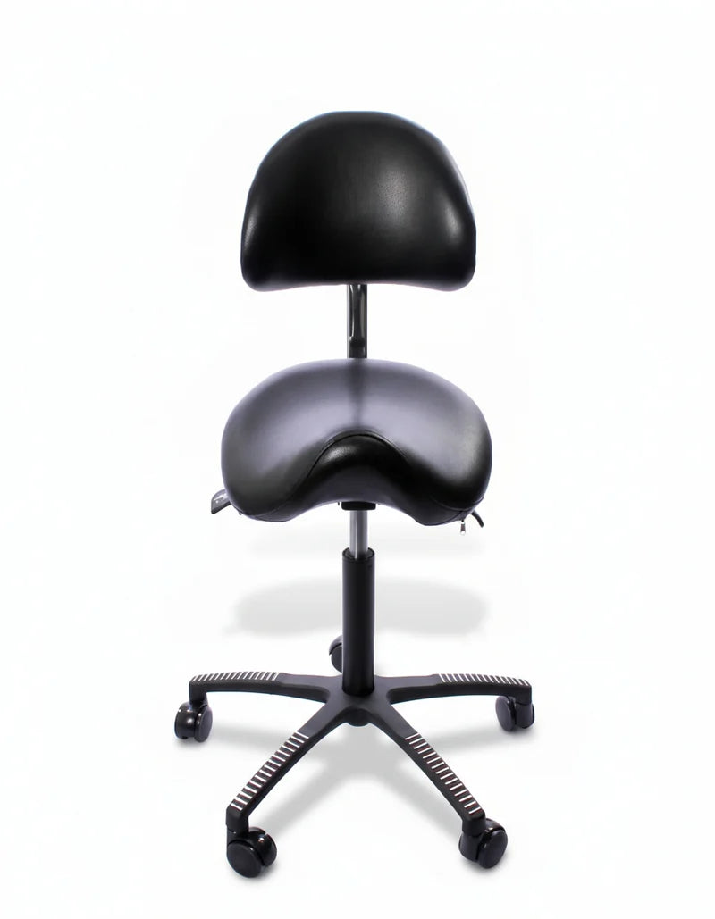 Lenni satulatuoli selkätuella, keinonahkainen ergonominen työtuoli
