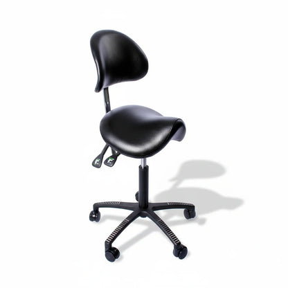 Lenni satulatuoli selkätuella, keinonahkainen ergonominen työtuoli.