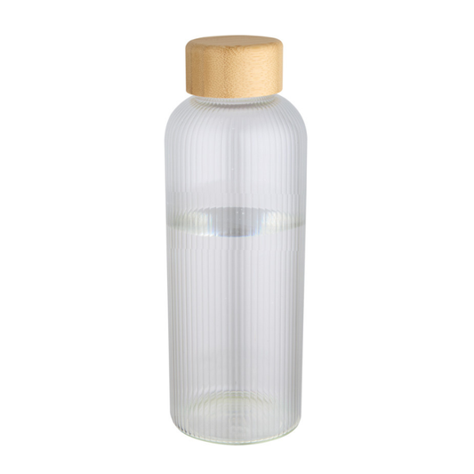 Mirage 650 ml:n yksiseinäinen borosilikaattilasipullo painatuksella.