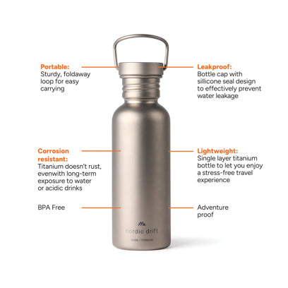 Nordic Drift Trail ultrakevyt titaanijuomapullo 600 ml