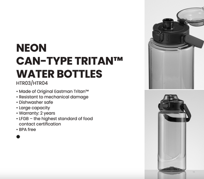 COLORISSIMO NEON CAN-TYPE TRITAN™ WATER BOTTLES, 1000 ML & 1500 ML. Esim. 20kpl.