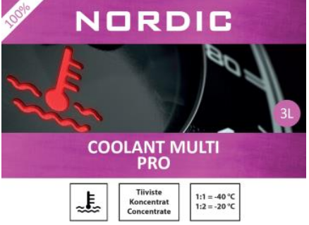 Nordic Multi Pro Jäähdytinneste + 100% G11-G!3 Sopii kaikkiin moottoreihin.